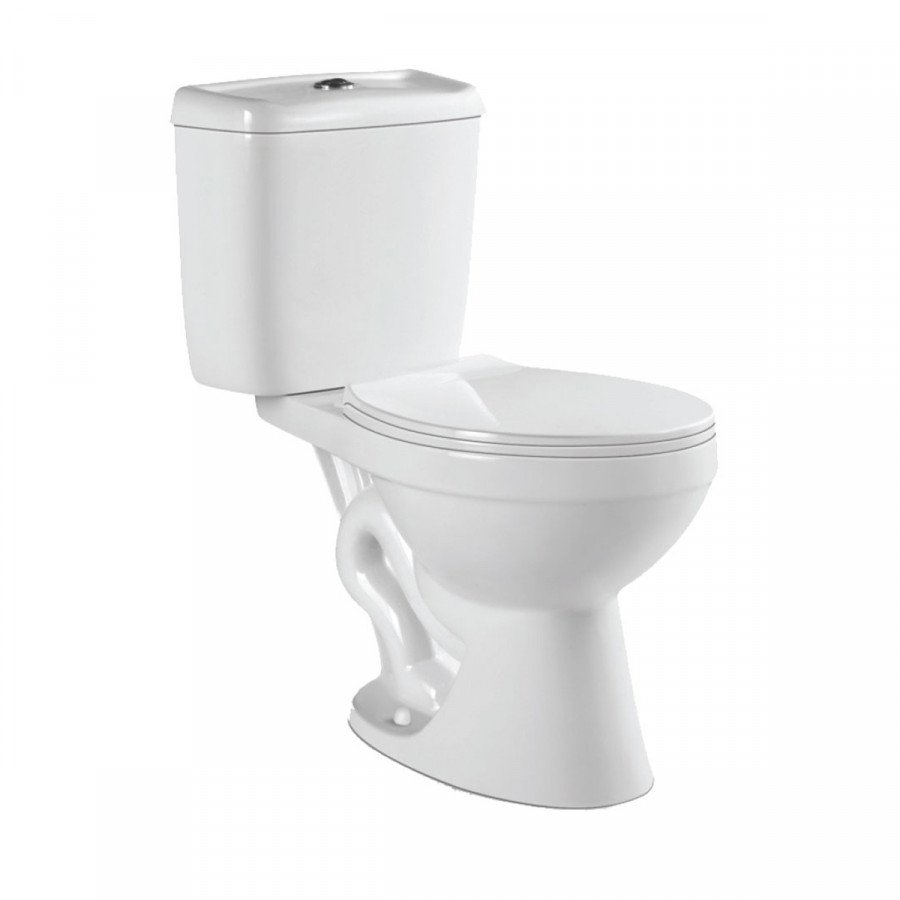 ชักโครก 2 ชิ้น สีขาว MS2432 (กดบน)  Asiatic