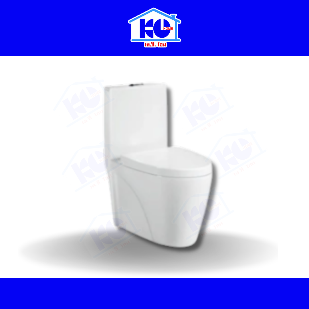 ชักโครกชิ้นเดียวกดบน สีขาวMS8031 AsiaTic