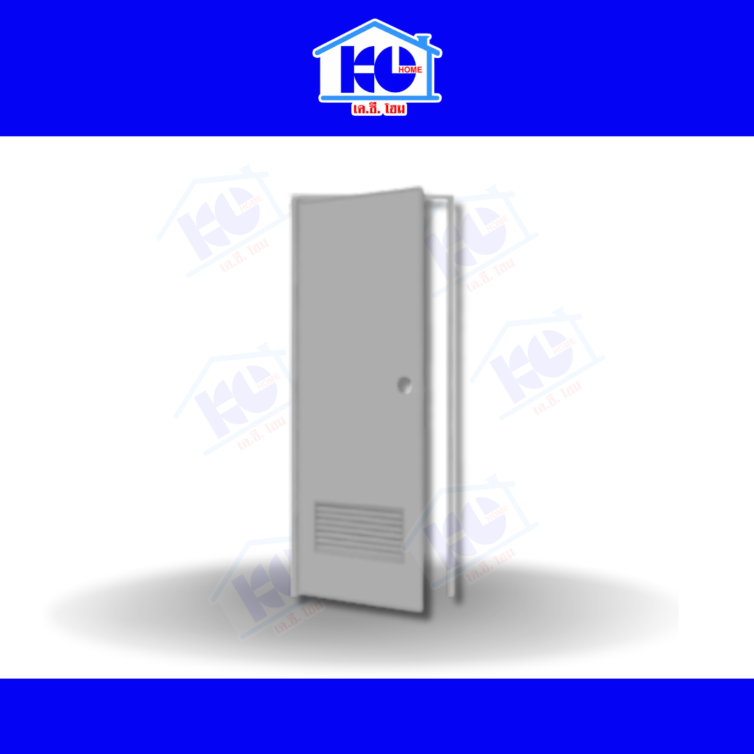 ประตู+วงกบ UPVC  สีเทา เกล็ดล่าง ไม่เจาะ